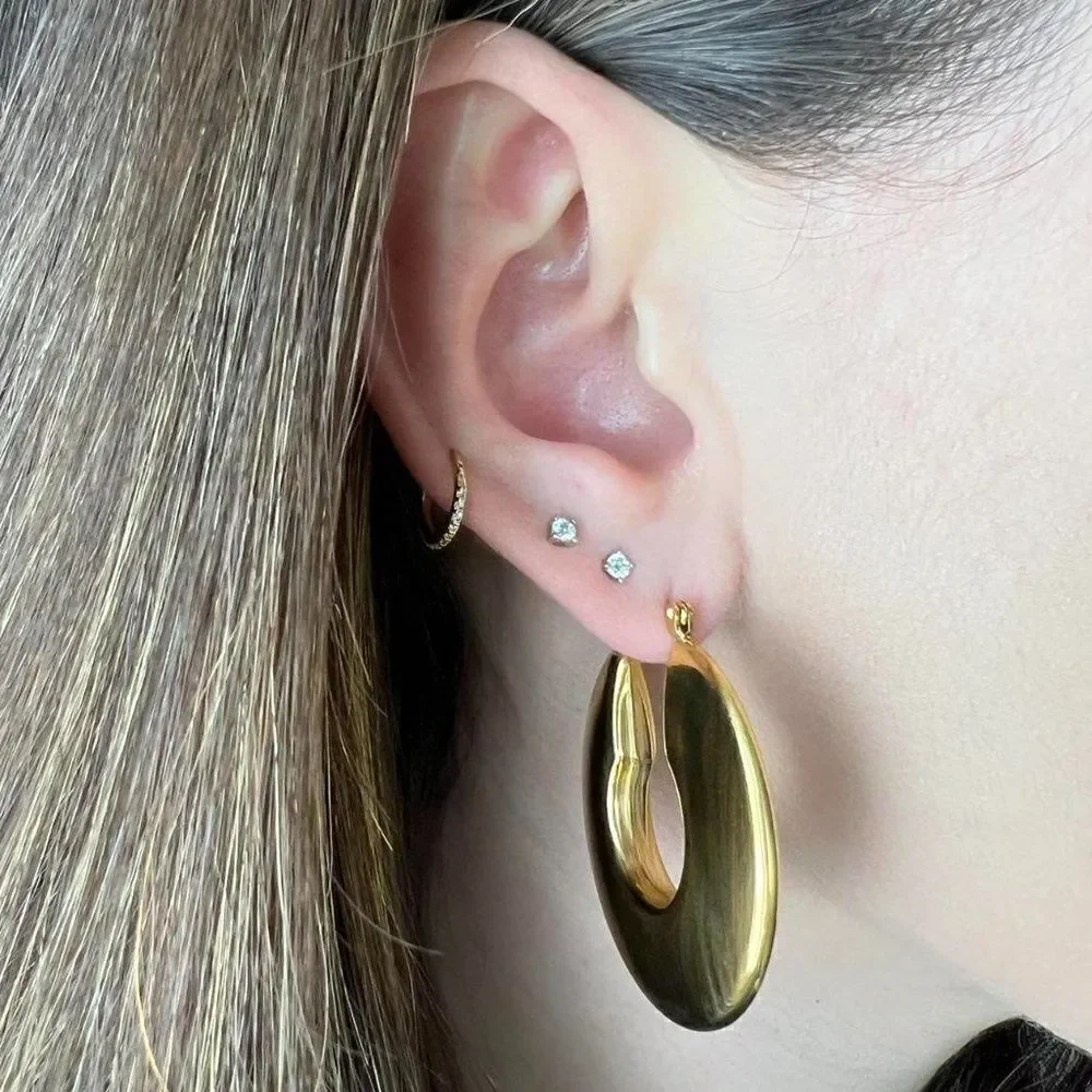 New! “Laura” Large Gold Hoop Earrings
